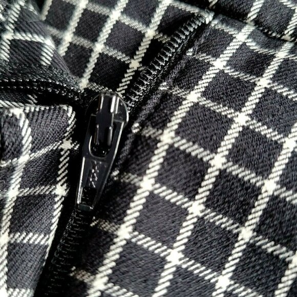 Loft Julie Ankle Pants Size 0 28X28 Trousers Windowpane Plaid Pockets Zip - Picture 6 of 8